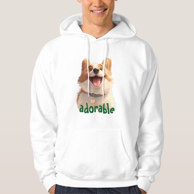 Adorable Dog Illustration Hoodie - Ideal für Haust (Vorderseite)