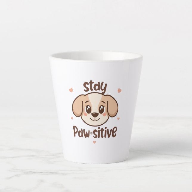 Adorable Dog Lover Optimist Quote Milchtasse (Vorderseite)