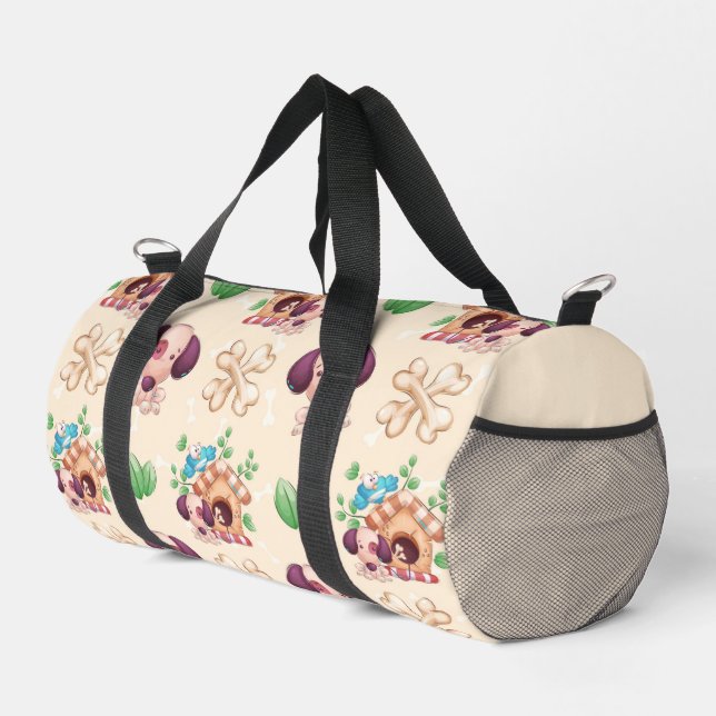 Adorable Dog Muster Duffle Bag (Rechte Ecke)