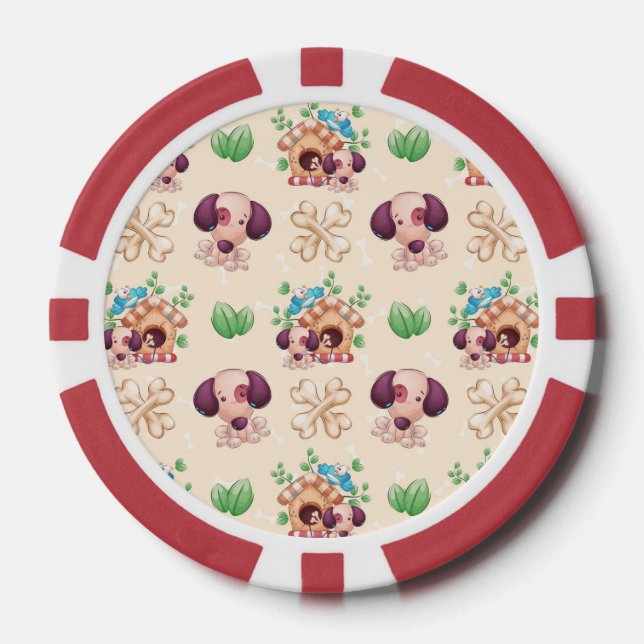 Adorable Dog Muster Pokerchips (Vorderseite)