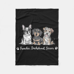 Adorable Dog Trio Art Fleecedecke