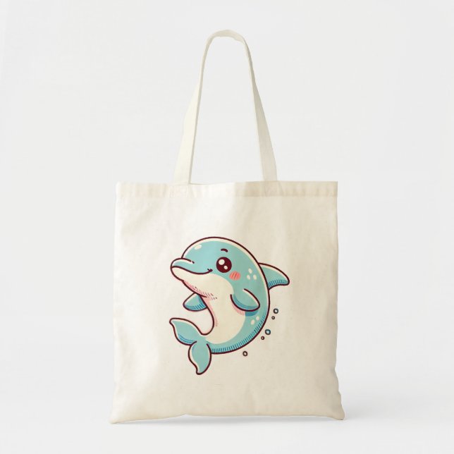 Adorable Dolphin Tote Bag - Ocean Inspiriert Reusa Tragetasche (Vorne)