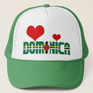 Adorable Dominica Flag Herz Patriotic Truckerkappe