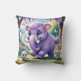 Adorable, doppelseitige Babymammutgestaltung Kissen