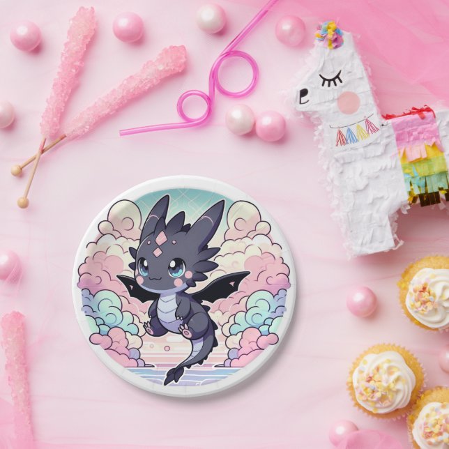 Adorable Dragon Baby Dusche Pappteller (Party)