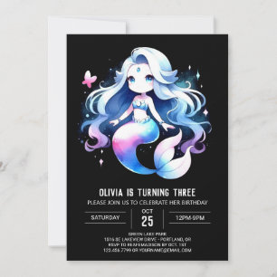 Adorable Dreamy Mermaid Birthday Einladung