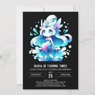 Adorable Dreamy Mermaid Birthday Einladung