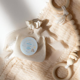 Adorable Dreamy Teddy Bären auf dem Mond Baby Boy Runder Aufkleber