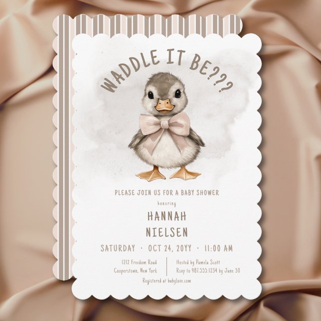 Adorable Duckling Waddle Es ist eine Babydusche Einladung (Adorable Duckling Waddle It Be Baby Shower Invitation)