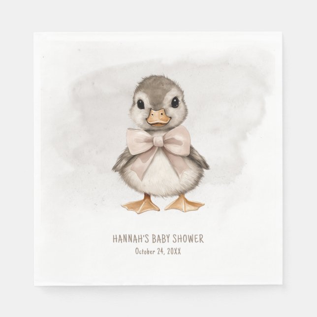 Adorable Duckling Waddle It Be Baby Shower Serviette (Vorderseite)