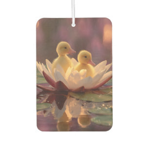 Adorable Ducklings in einer Wasserlilie-Blume Autolufterfrischer