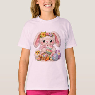 Adorable Easter Bunny with Chick and Paste Eggs  T-Shirt