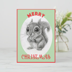 Adorable Eichhörnchen - Frohe Weihnachten
