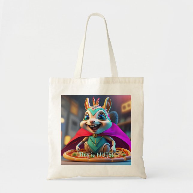 Adorable Eichhörnchen Pizza Nuts Tote Tasche (Vorne)