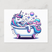 Adorable Einhorn in einer Badewanne