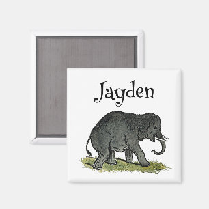 Adorable Elefant Cartoon, Niedlicher Zoofreund Magnet