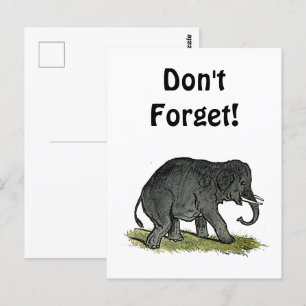 Adorable Elefant Cartoon, Niedlicher Zoofreund Postkarte