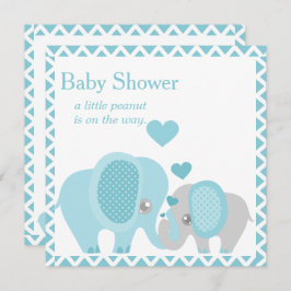 Adorable Elefanten, Baby Boy, Einladung zur Dusche