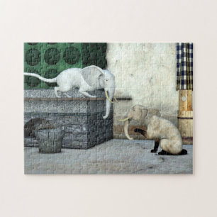 Adorable Elefantenkatzen Puzzle
