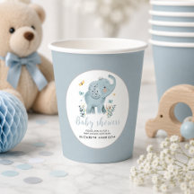 Adorable Elephant Blue Baby Boy Dusche