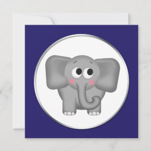 Adorable Elephant - Blue Baby Shower Einladungen