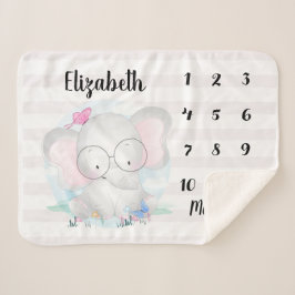 Adorable Elephant Butterflies Baby Milestone Sherpadecke