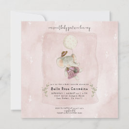 Adorable Elephant Rustic Boho Baby Dusche Save The Date