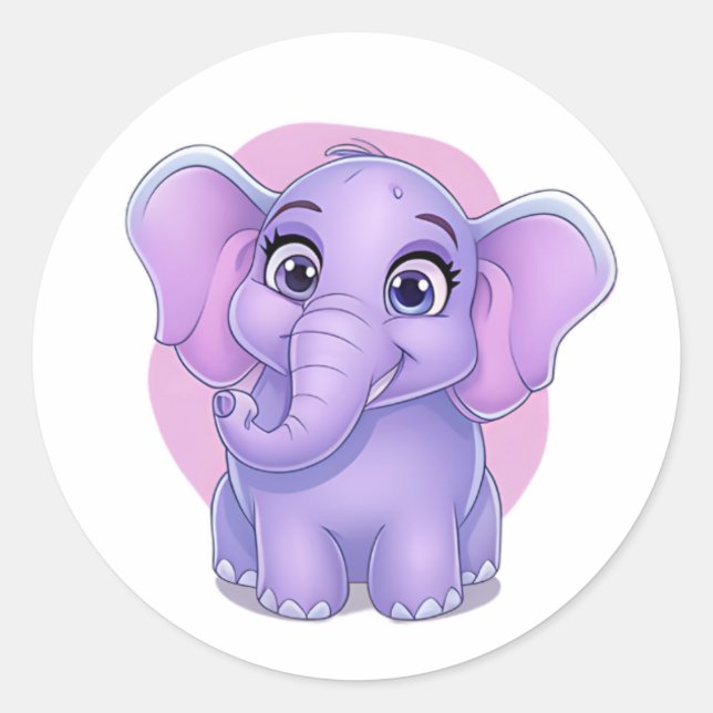 Adorable Elephant Sticker - Niedlicher Cartoon Tie (Vorderseite)