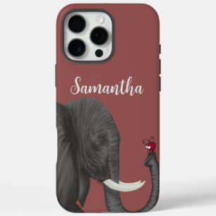 Adorable Elephant und Niedliche Ladybug iPhone 16 Pro Max Hülle