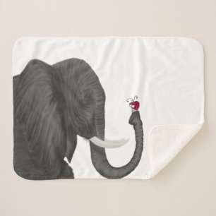 Adorable Elephant und Niedliche Ladybug Sherpadecke