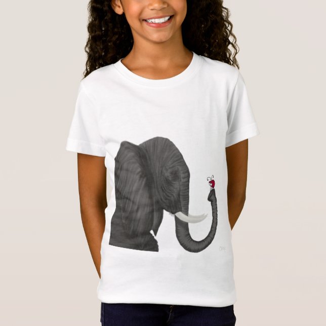 Adorable Elephant und Niedliche Ladybug T-Shirt (Vorderseite)