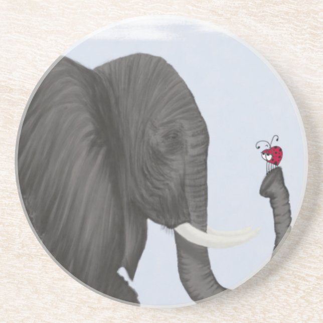 Adorable Elephant und Niedliche Ladybug Untersetzer (Vorne)