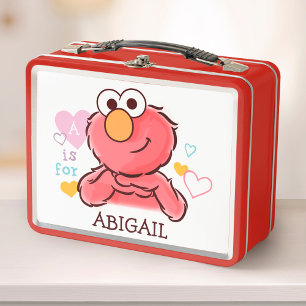 Adorable Elmo Geben Sie Ihren eigenen Namen ein Metall Lunch Box