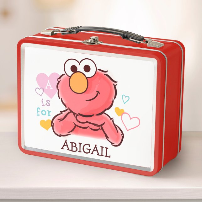 Adorable Elmo | Geben Sie Ihren eigenen Namen ein Metall Lunch Box (Von Creator hochgeladen)