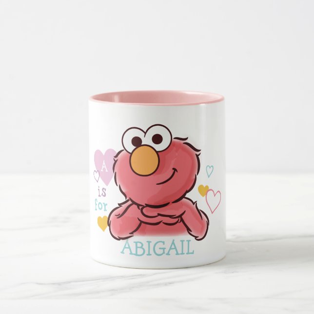 Adorable Elmo | Geben Sie Ihren eigenen Namen ein Tasse (Zentrum)
