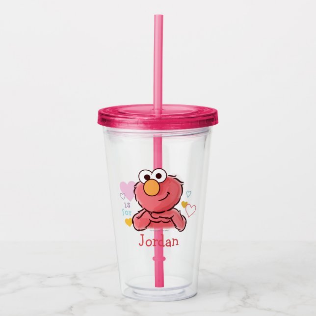 Adorable Elmo | Geben Sie Ihren eigenen Namen hinz Acryltrinkbecher (Vorderseite)