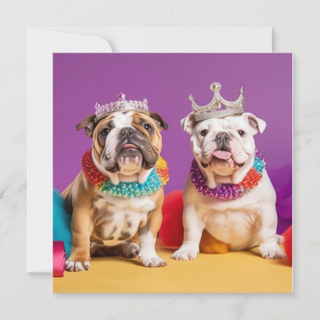 ADORABLE ENGLISCHE BULLDOG GREETKARTE FEIERTAGSKARTE (Vorderseite)