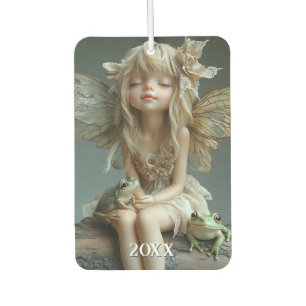 Adorable Fairy Figurine Hübsch Flügel Grüne Frösch Autolufterfrischer