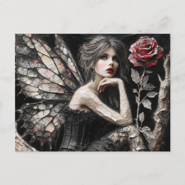 Adorable Fairy gelangweilt auf einem Zweig Postkarte (Vorderseite)