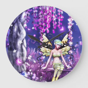 Adorable Fairy Große Wanduhr