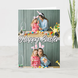Adorable Family Custom 2-Foto Oster Feiertagskarte