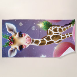 Adorable Fantasy Baby Giraffe mit Holly Strandtuch