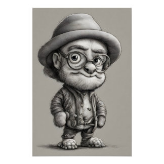 Adorable Fantasy Creature mit Jacket und Hut Poster