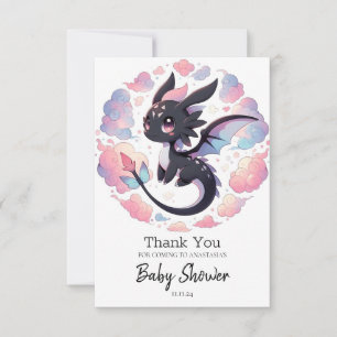 Adorable Fantasy Dragon Baby Dusche Dankeskarte