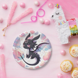 Adorable Fantasy Dragon Baby Dusche Pappteller