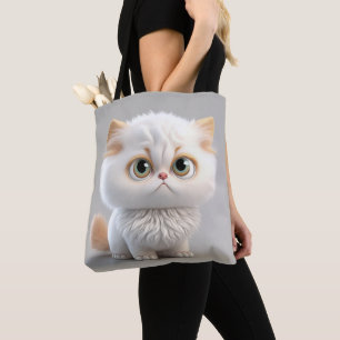 ADORABLE FANTASY WHITE CAT MIT BUFF OHREN GROSSEN