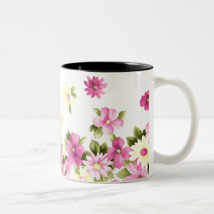 Adorable farbenfrohe Girly Blooming Blume Zweifarbige Tasse