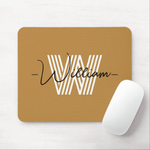 Adorable farbenfrohe natürliche braun Initial und Mousepad
