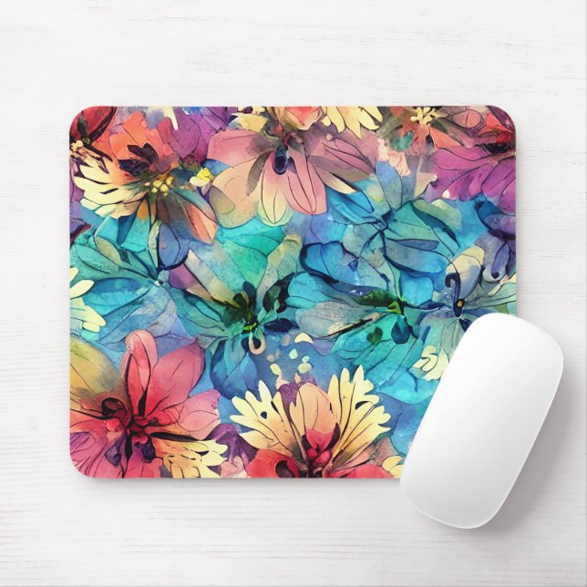 Adorable farbige Aquarellfarben Lila Mousepad (Mit Mouse)