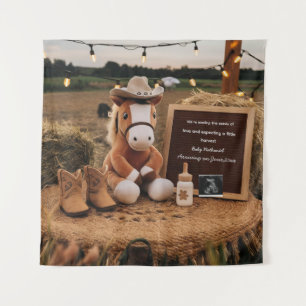 Adorable farm thematische Schwangerschaftsankündig Wandteppich